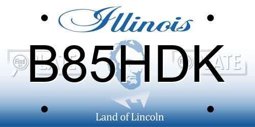 B85HDK Illinois License Plate