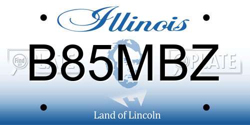 B85MBZ Illinois License Plate