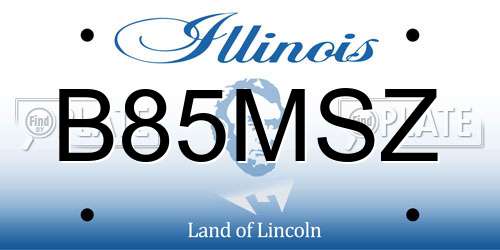 B85MSZ Illinois License Plate