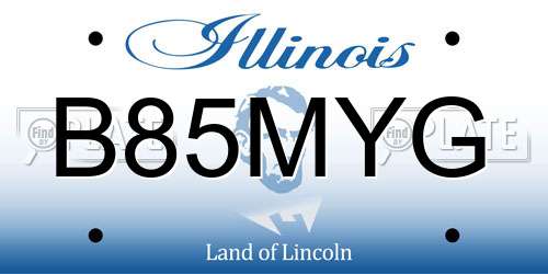 B85MYG Illinois License Plate