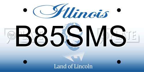 B85SMS Illinois License Plate