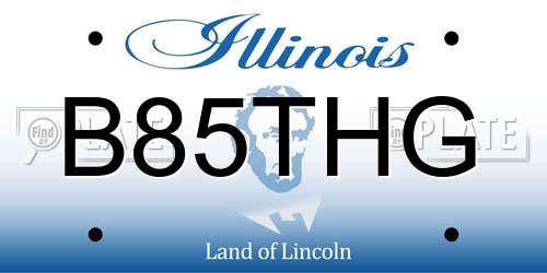 B85THG Illinois License Plate