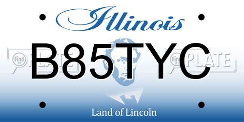 B85TYC Illinois License Plate