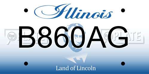 B860AG Illinois License Plate