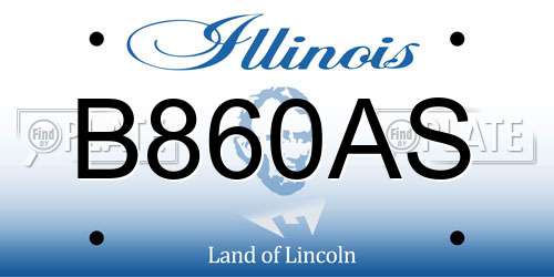 B860AS Illinois License Plate