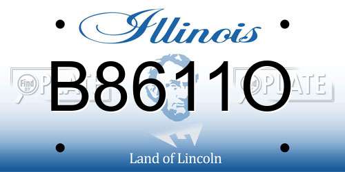 B8611O Illinois License Plate
