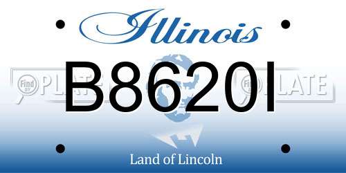 B8620I Illinois License Plate