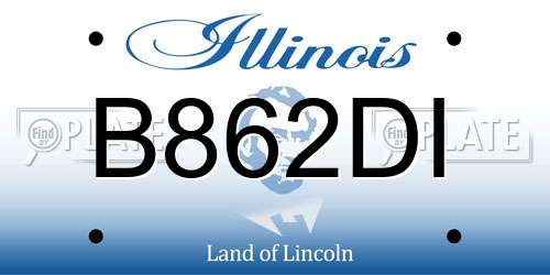 B862DI Illinois License Plate