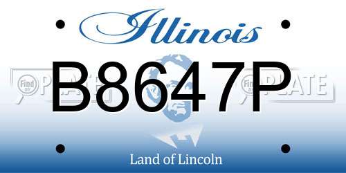 B8647P Illinois License Plate