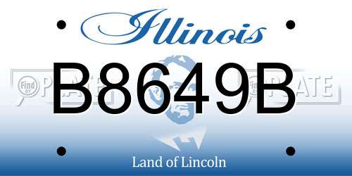 B8649B Illinois License Plate
