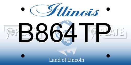 B864TP Illinois License Plate
