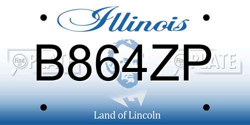 B864ZP Illinois License Plate