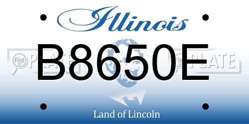 B8650E Illinois License Plate