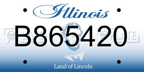 B865420 Illinois License Plate
