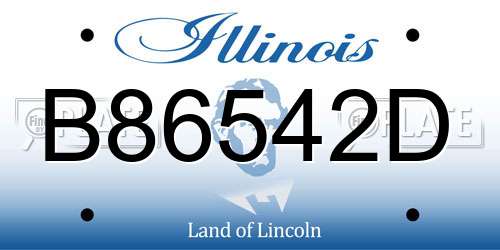 B86542D Illinois License Plate