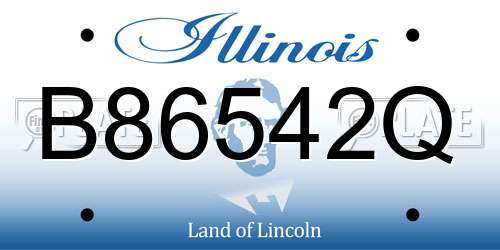 B86542Q Illinois License Plate
