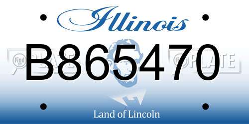B865470 Illinois License Plate