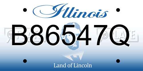 B86547Q Illinois License Plate