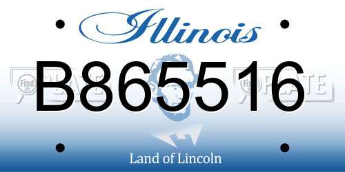 B865516 Illinois License Plate