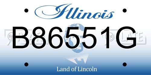 B86551G Illinois License Plate