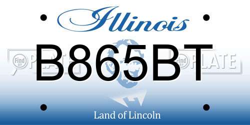B865BT Illinois License Plate