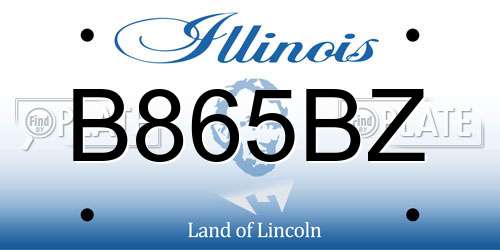 B865BZ Illinois License Plate