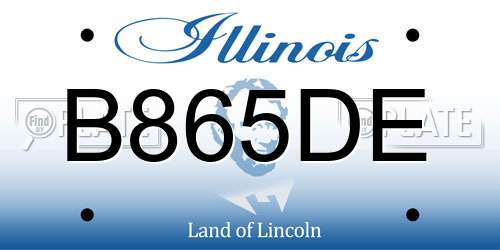 B865DE Illinois License Plate