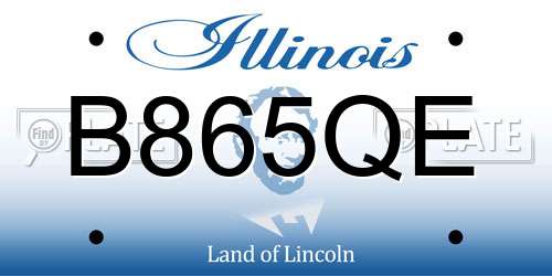 B865QE Illinois License Plate