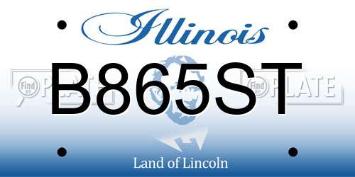 B865ST Illinois License Plate