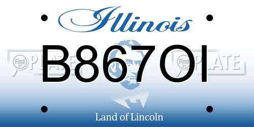 B867OI Illinois License Plate