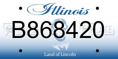 B868420 Illinois License Plate