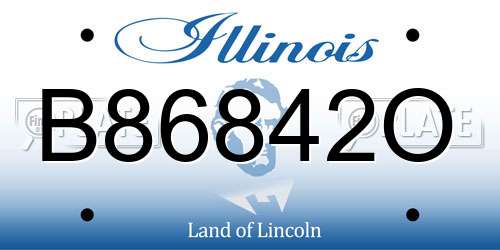 B86842O Illinois License Plate