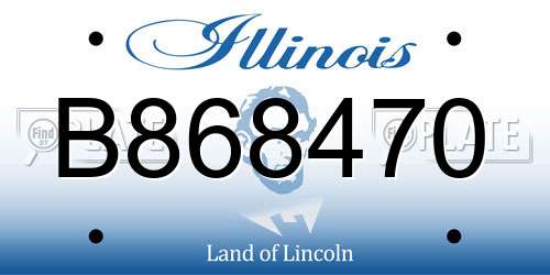 B868470 Illinois License Plate