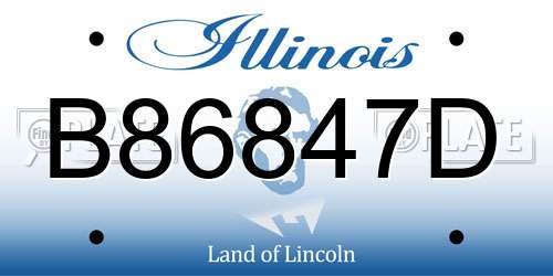 B86847D Illinois License Plate