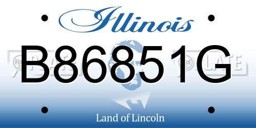 B86851G Illinois License Plate
