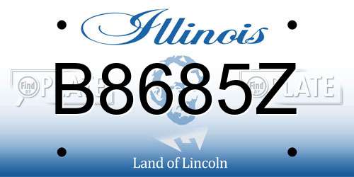 B8685Z Illinois License Plate