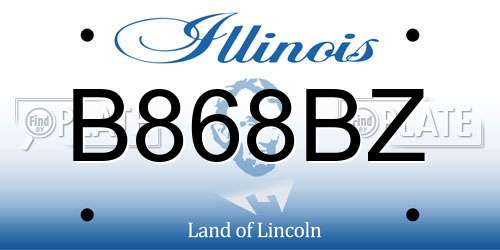 B868BZ Illinois License Plate