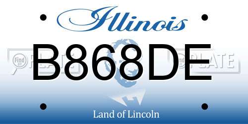 B868DE Illinois License Plate