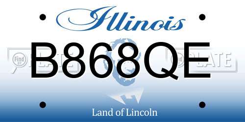 B868QE Illinois License Plate