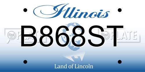 B868ST Illinois License Plate