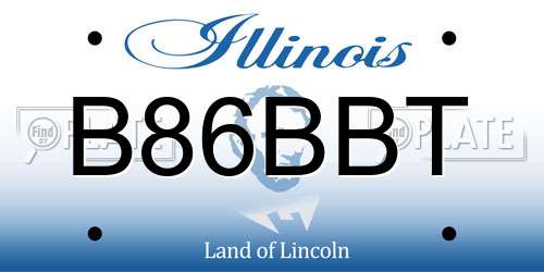 B86BBT Illinois License Plate