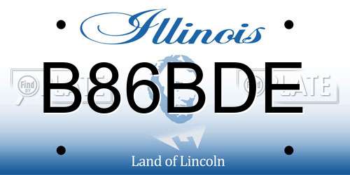 B86BDE Illinois License Plate
