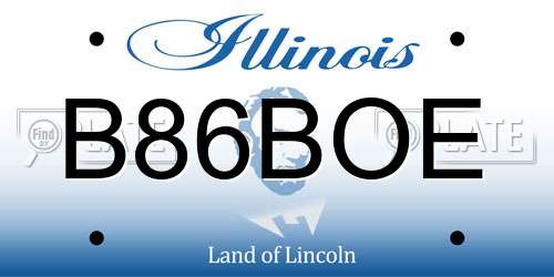 B86BOE Illinois License Plate