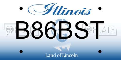 B86BST Illinois License Plate