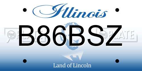 B86BSZ Illinois License Plate