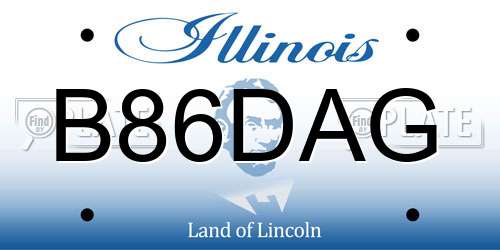 B86DAG Illinois License Plate