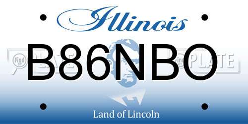 B86NBO Illinois License Plate