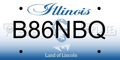 B86NBQ Illinois License Plate