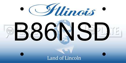 B86NSD Illinois License Plate