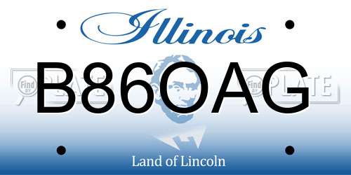 B86OAG Illinois License Plate